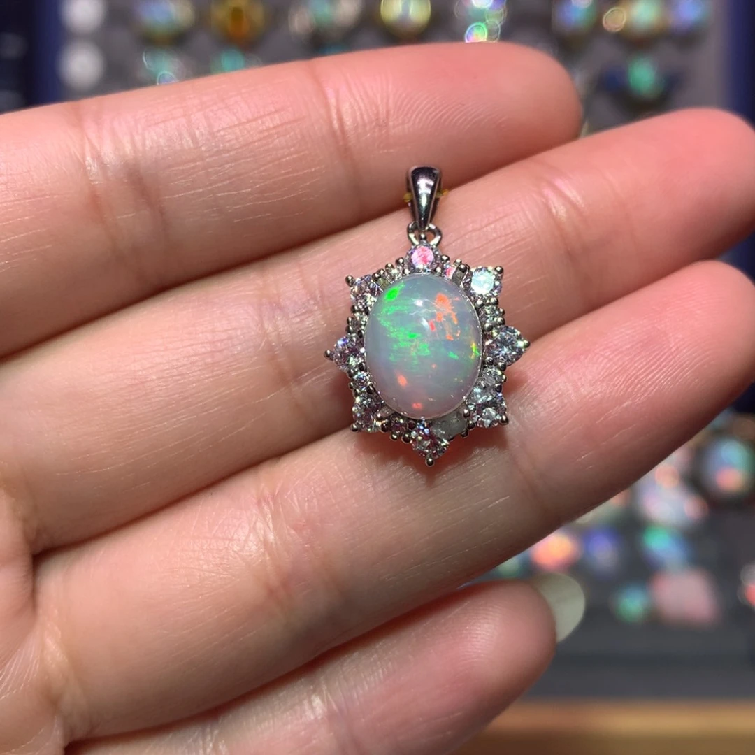 银S925镶嵌欧泊吊坠款式