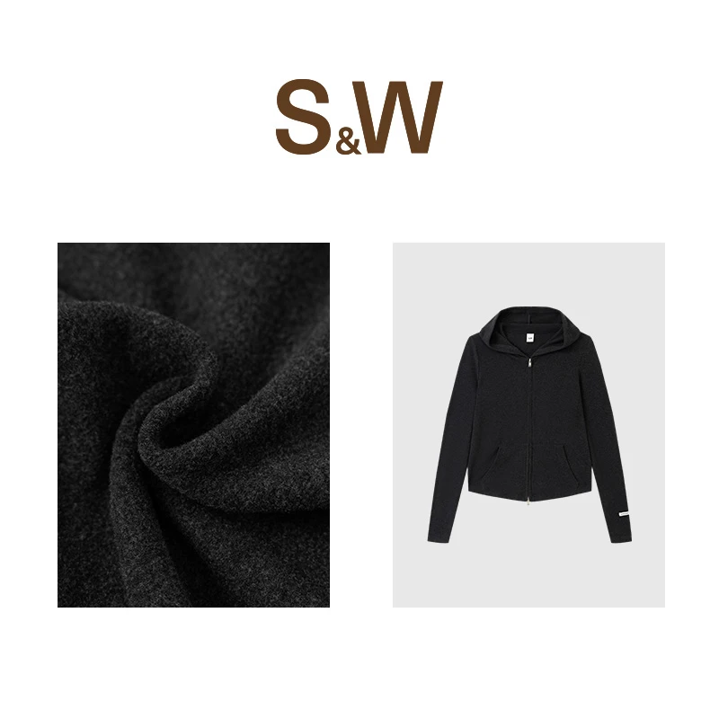 【淼淼专属】SW速惟拉链修身型连帽女薄款外套时尚立领健身女士1433