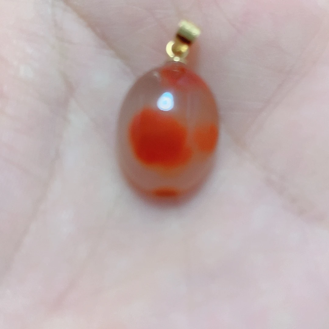 南红玛瑙银S925镶嵌吊坠(不含链)
