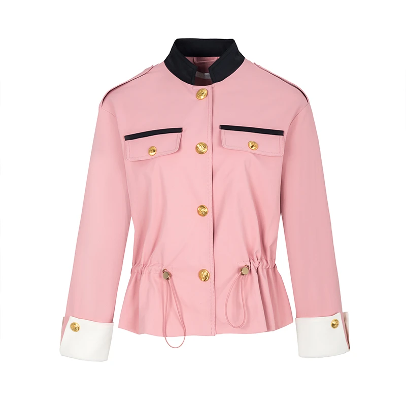 【直播专享】商场同款新品立领设计腰部抽绳短款风衣N018A33664