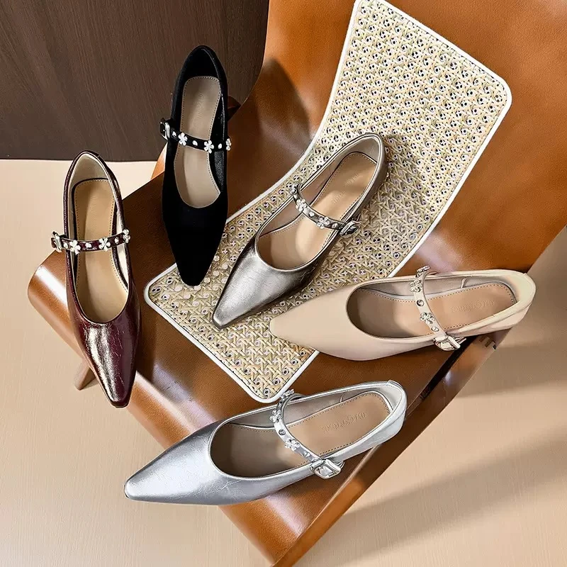 【雅颂系列】2025新款低跟法式尖头玛丽珍复古港风平底单鞋穿搭好物