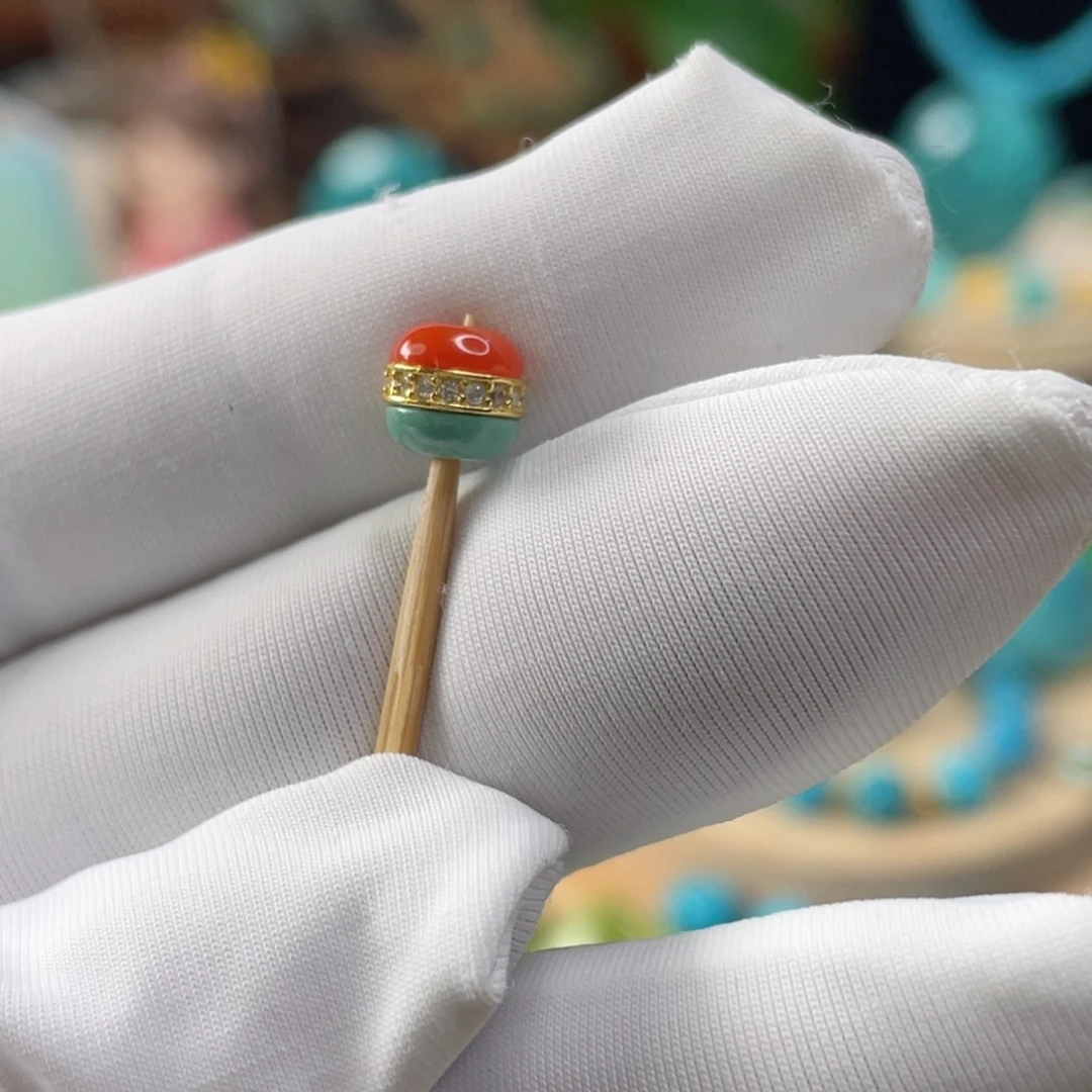 绿松石银S925镀金镶嵌珠宝奇石