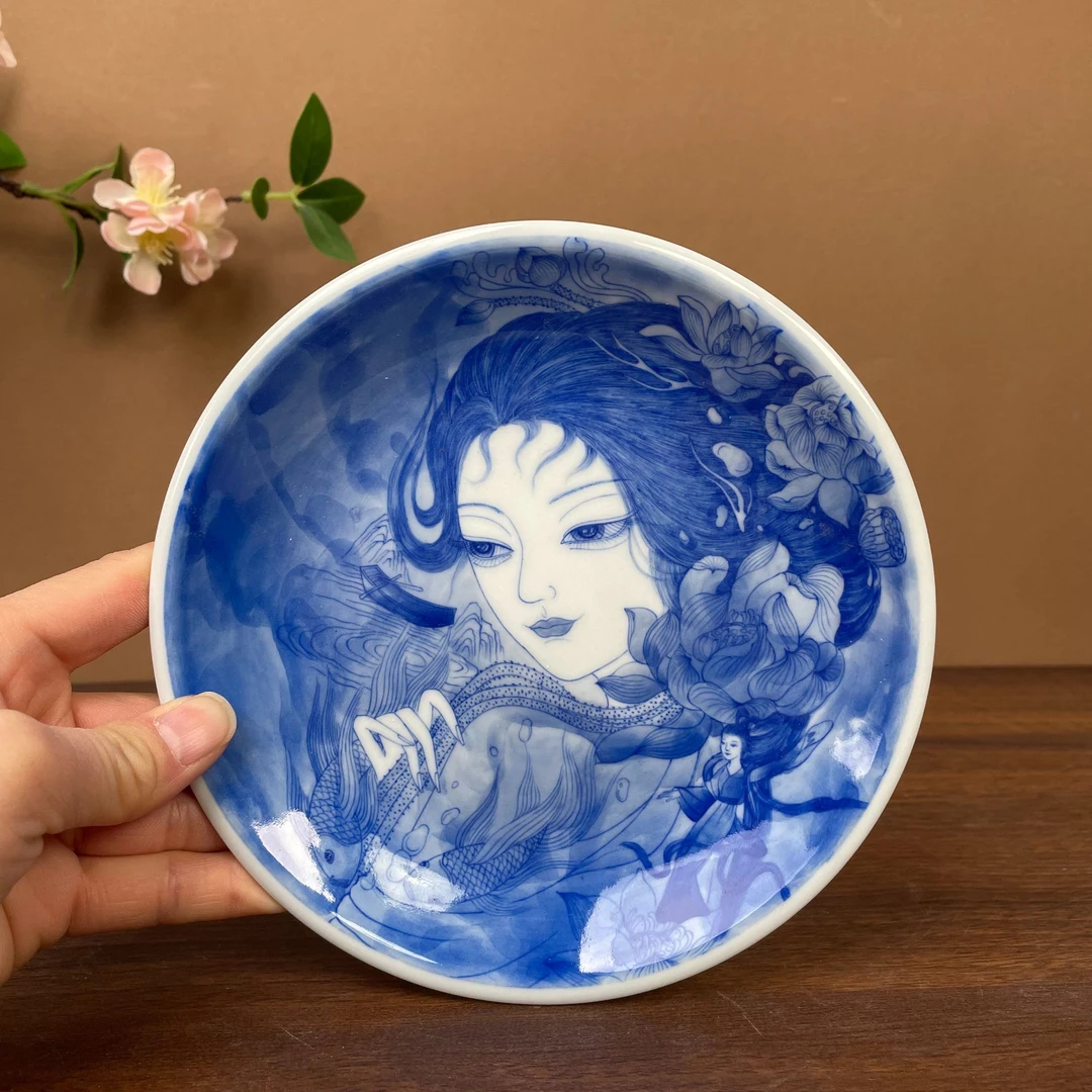 【陶月楼】花旦美女壶承手工手绘景德镇茶具 直径16.2cm