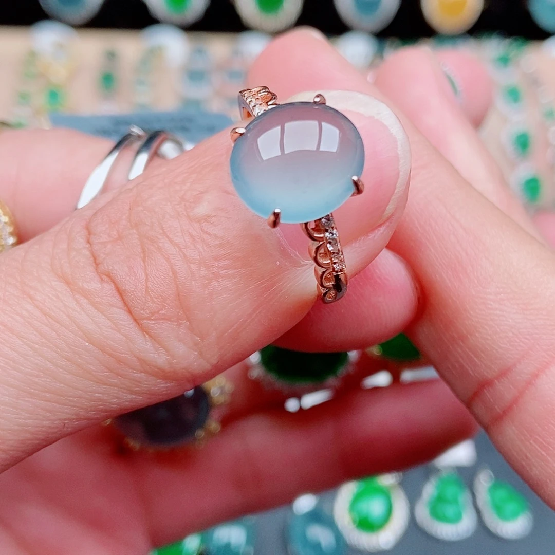 翡翠银S925镶嵌戒指