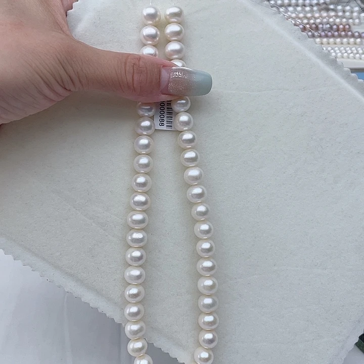 淡水珍珠未镶嵌颈饰卡10-11极光炫彩高品