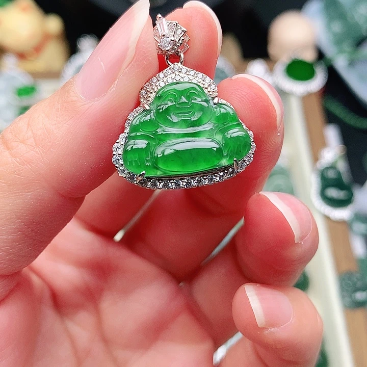 颈饰银S925镶嵌翡翠吊坠
