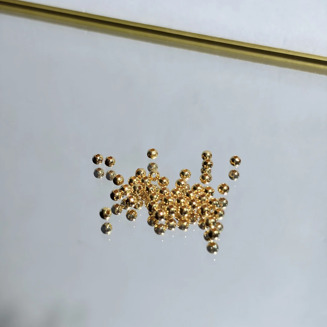 18K金小金珠小金豆DIY配件