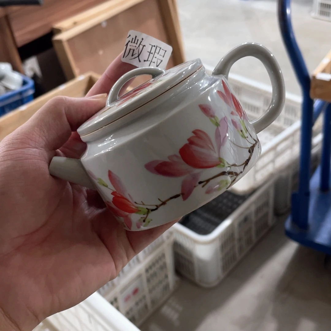 釉下手绘茶具微瑕