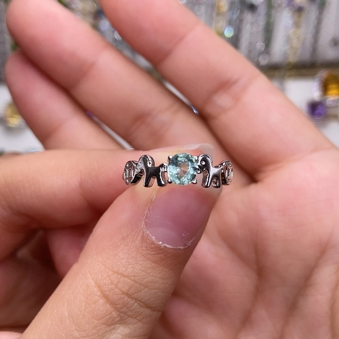 碧玺戒指银S925镶嵌