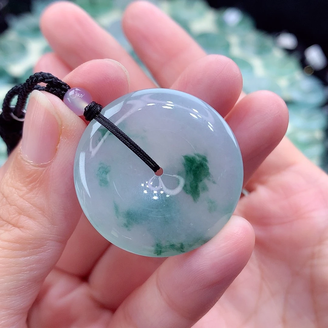 翡翠未镶嵌颈饰编号127-尺寸30.5/5.5