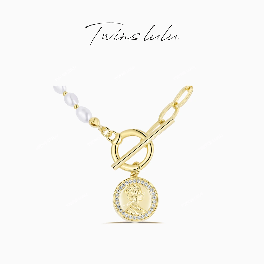 TWINS LULU 镀K金 ins小众休闲风气质百搭链条珠珠项链TSJ9222