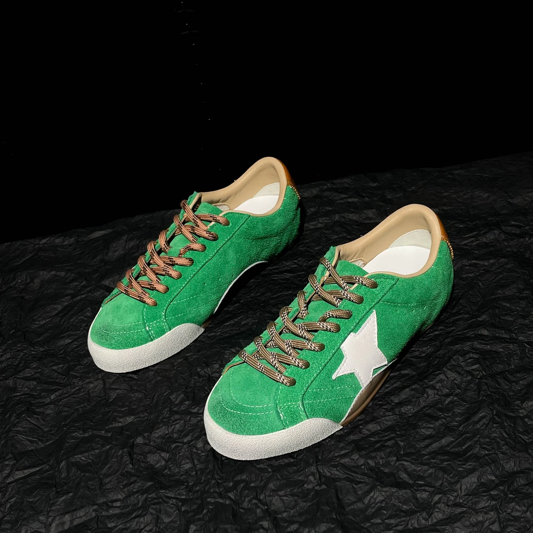 做旧星星小脏鞋二代2.0真皮休闲鞋女夏季复古拼接系带板鞋男潮流