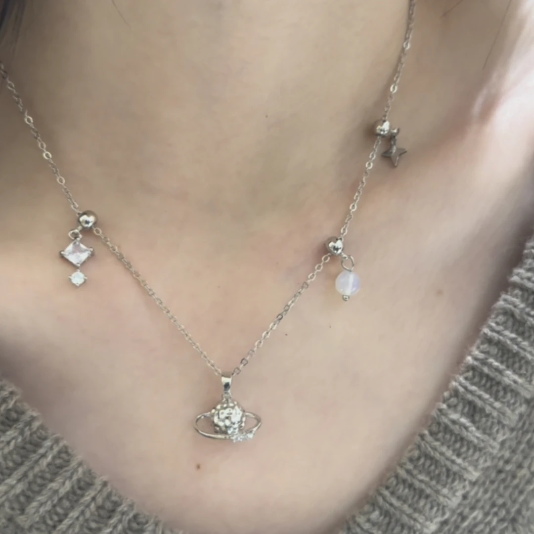 星球女轻奢小众设计感简约百搭星星锁骨链气质个性潮流颈链