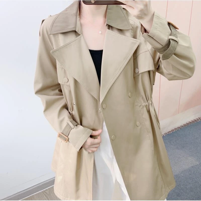 299气质通勤翻领简约中长款风衣3299/GP