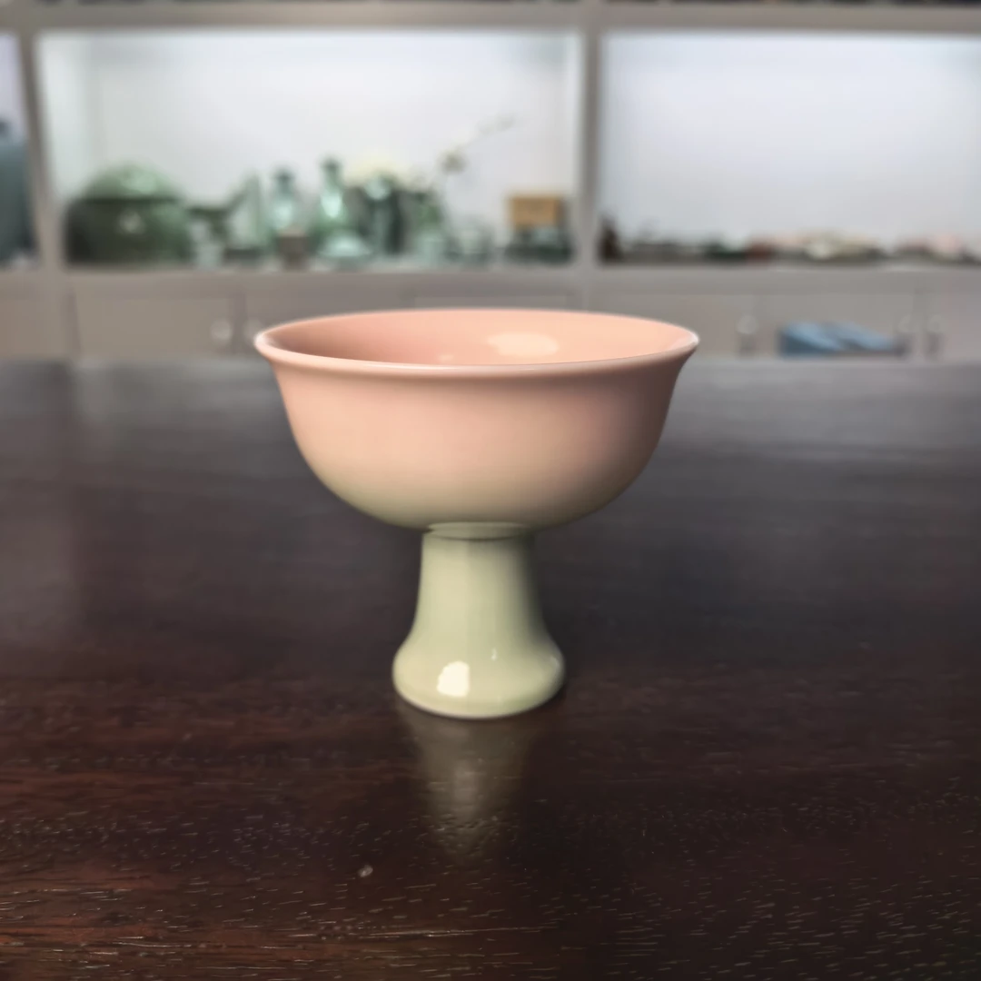 釉里红高脚杯主人杯品茗杯手工龙泉云间青瓷