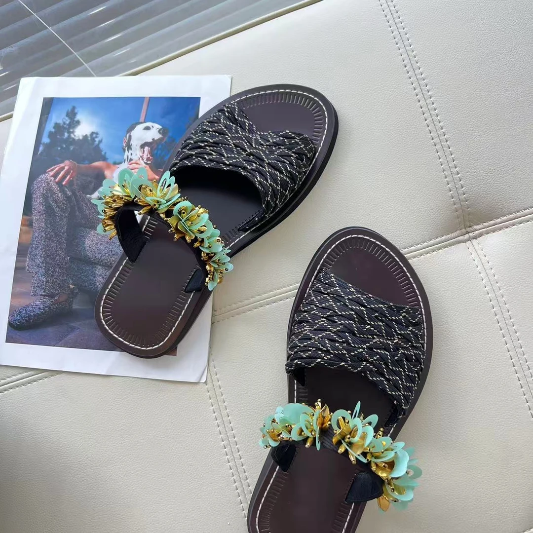 花卉平底日式 夏季一字拖时尚欧若智性风