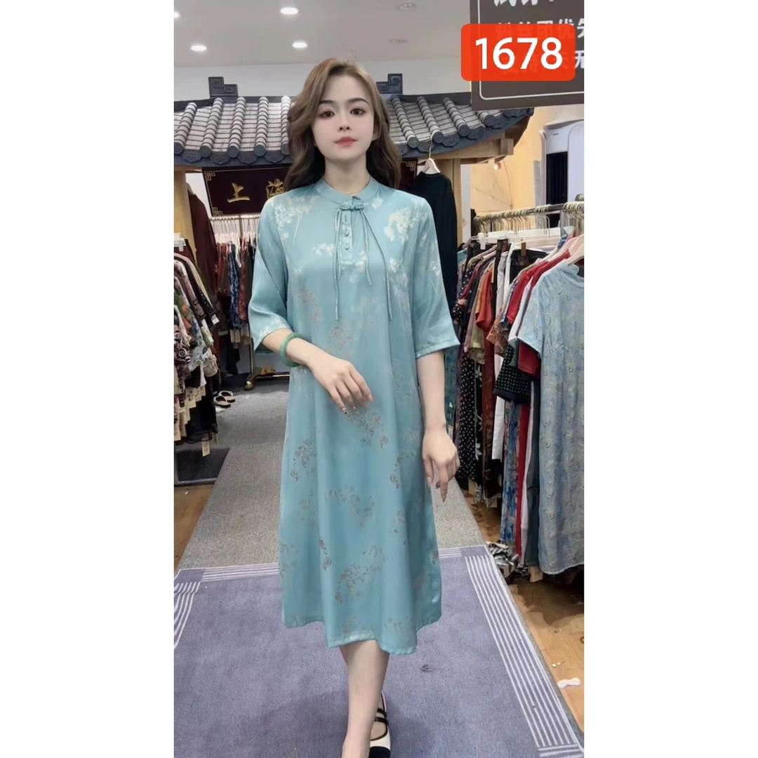 1678-33新款女士夏季中式连衣裙