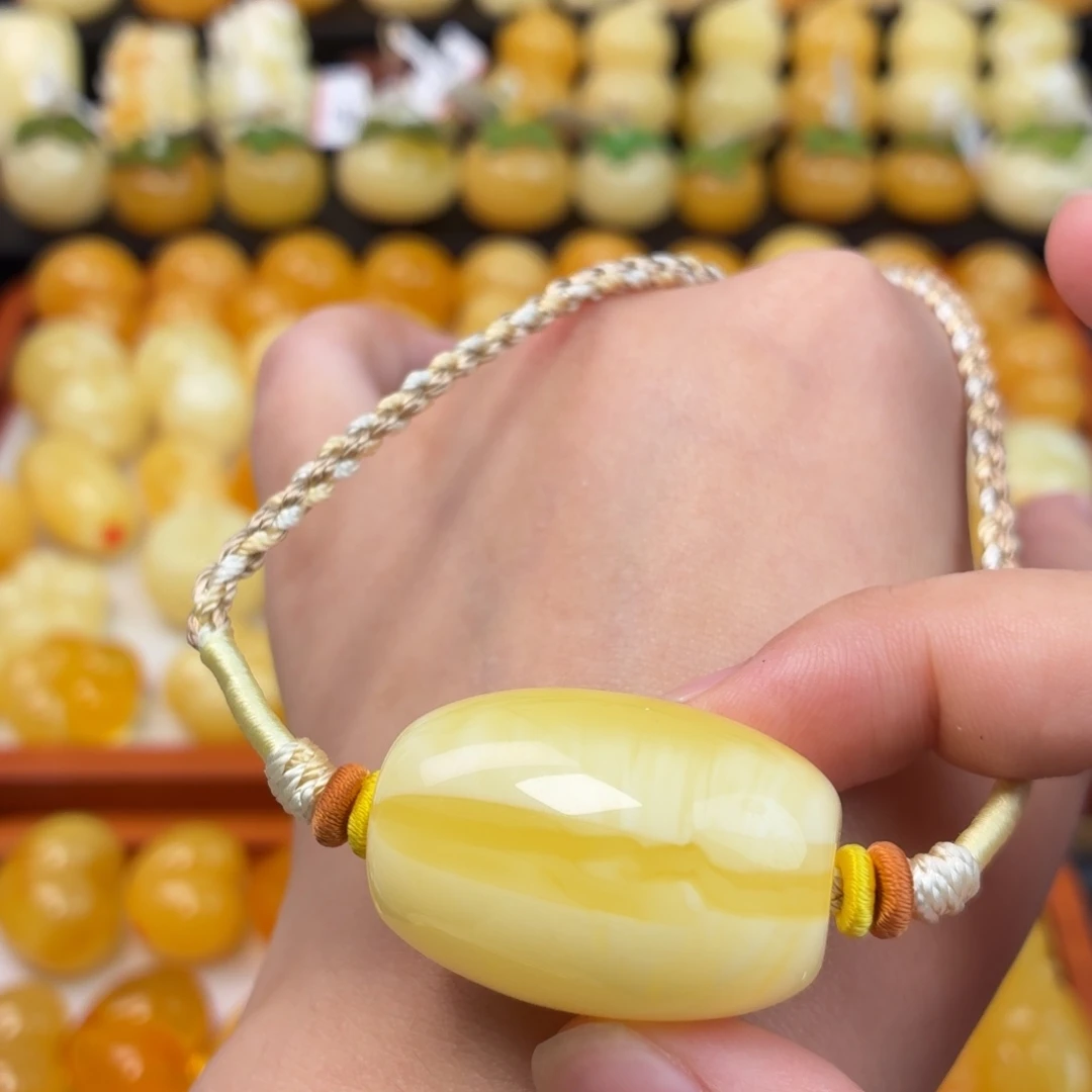 蜜蜡未镶嵌毛衣链蜜蜡