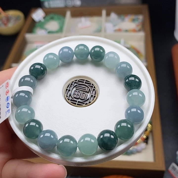 翡翠未镶嵌手串卡9.8mm 5