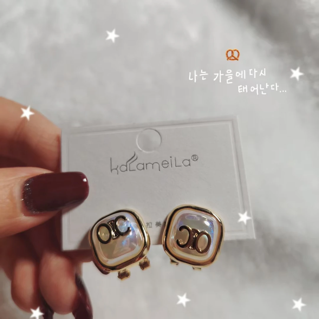 钛钢亚克力耳饰 铃铛复古优雅白色法式甜美风气质轻奢时尚