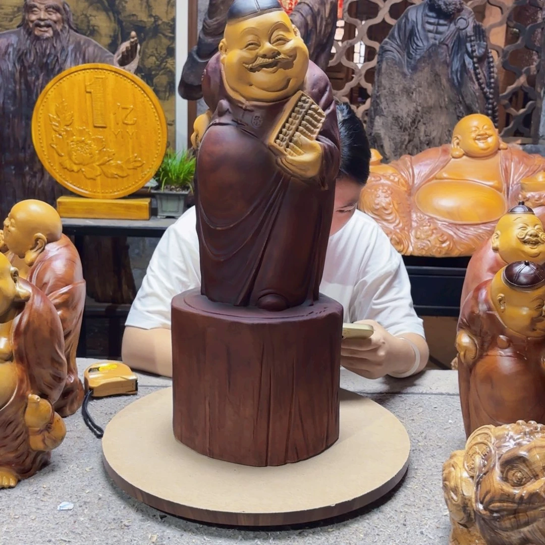 苹***G香樟木算盘地主公
