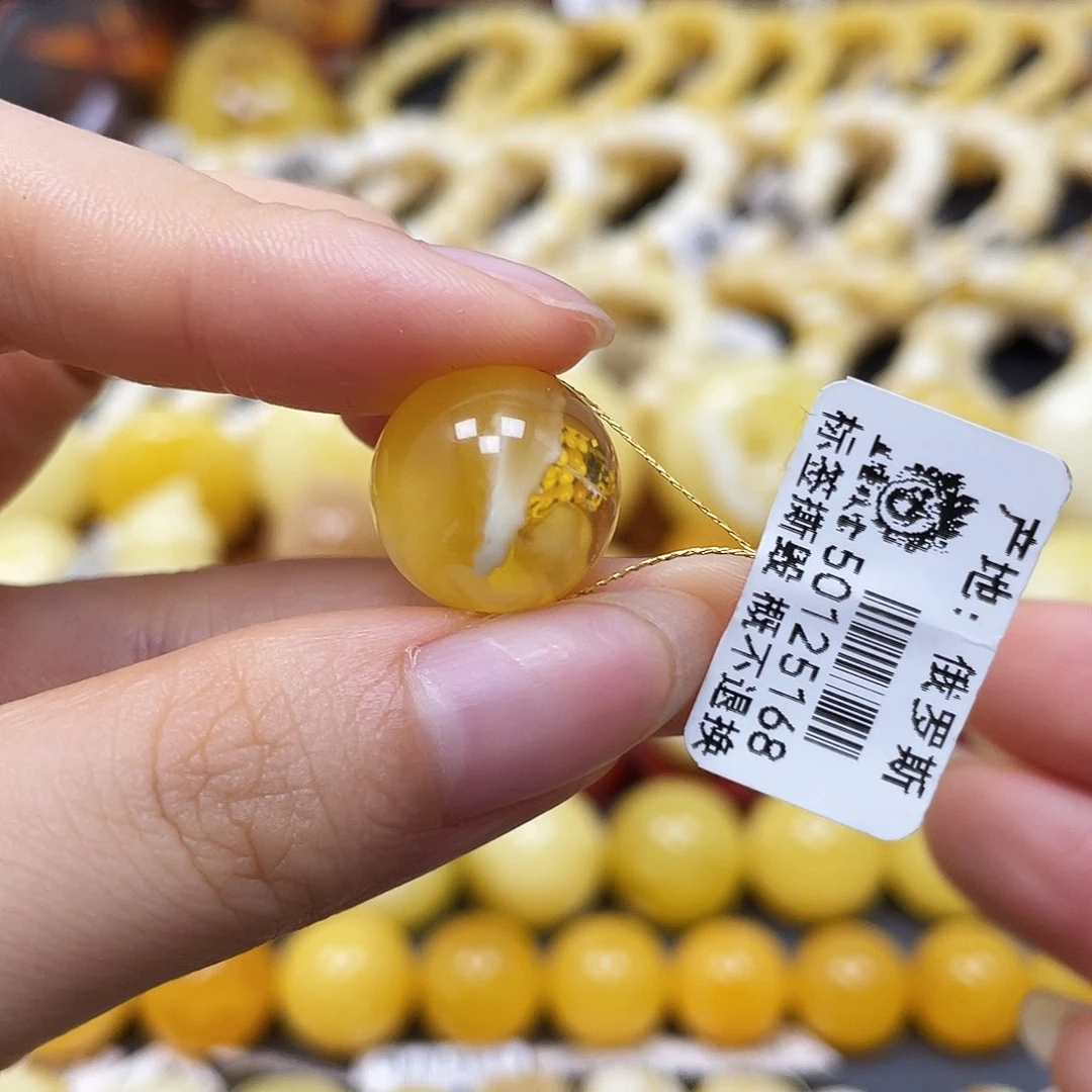 未镶嵌蜜蜡裸石圆珠15.2mm