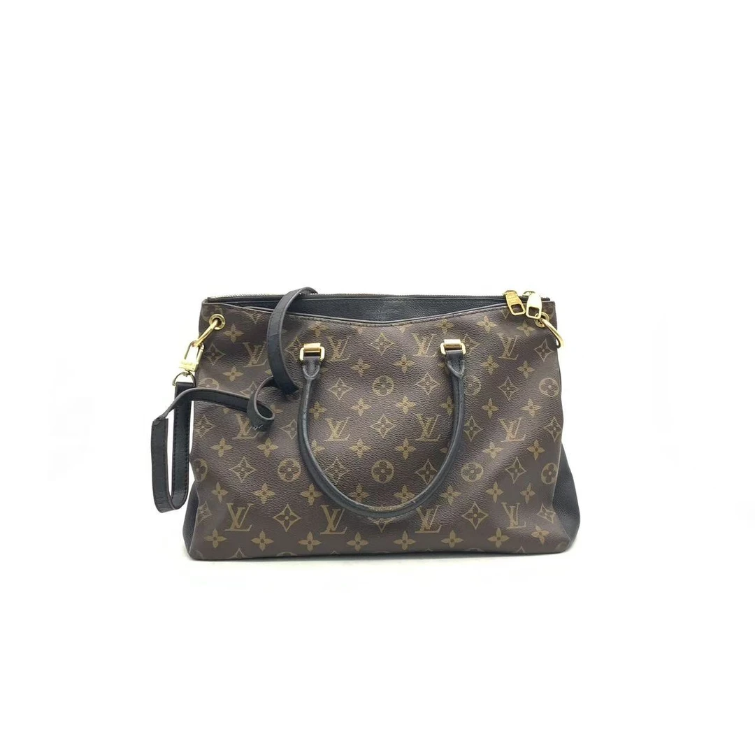 95新 LouisVuitton/路易威登 【安则专属】老花拼黑中号传奇托特包