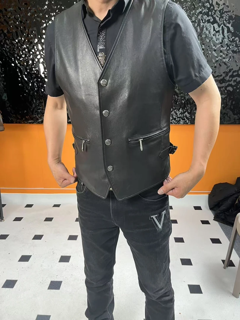 2517英伦风男士休闲商务全植鞣马夹