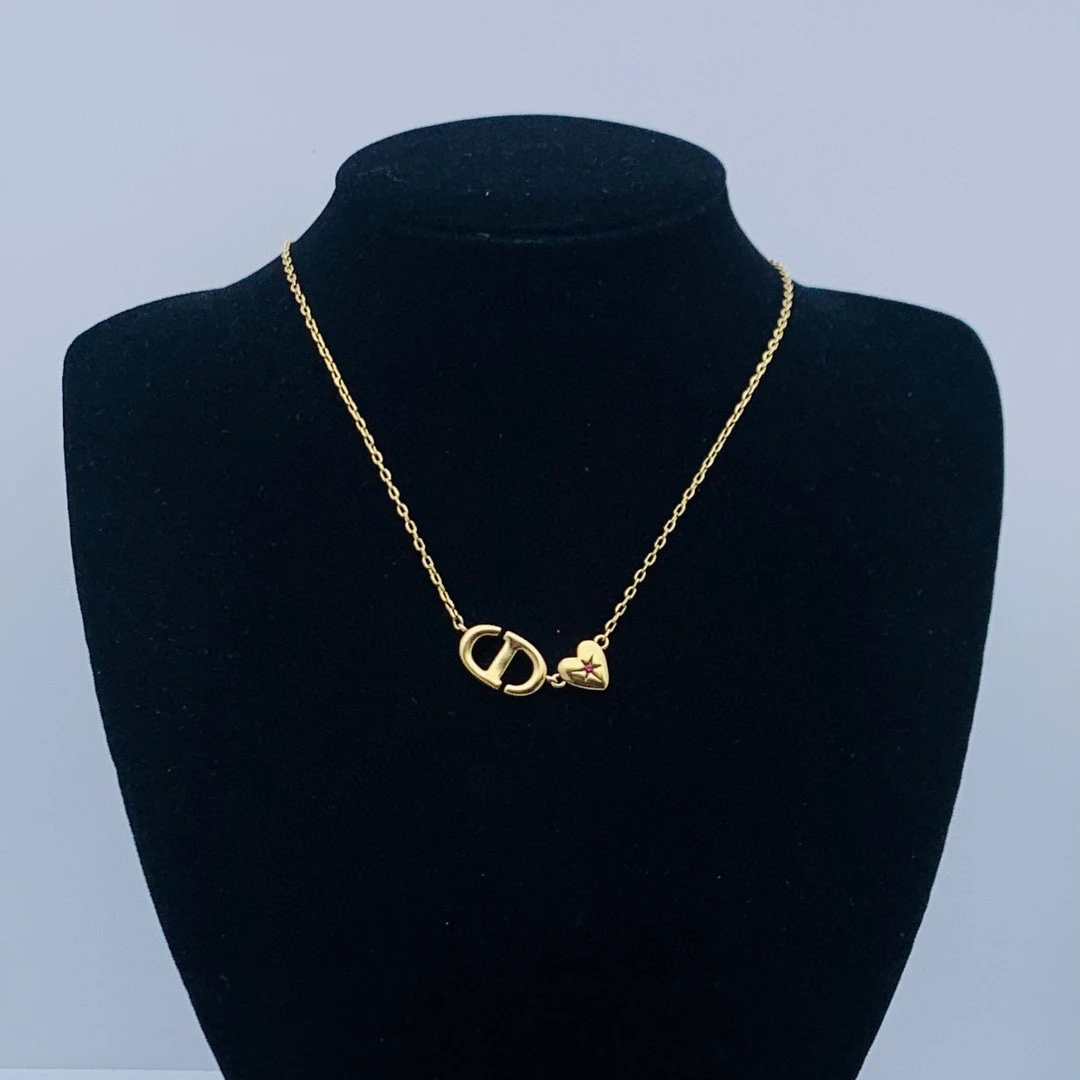 钛钢项链 9186复古港风坠链镶嵌女士