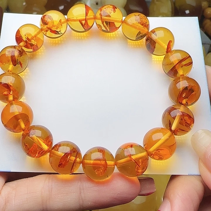 琥珀未镶嵌手链吊坠