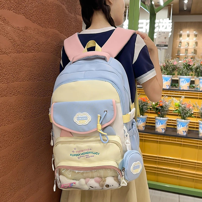 防水字母拉链减负背负式书包轻便小学生3456年级欧若精灵风9039