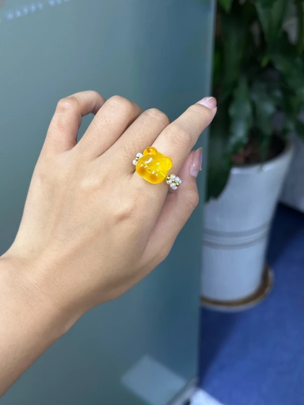 （款式参考）蜜蜡小熊设计款手工编绳定制系列（主石可挑款）