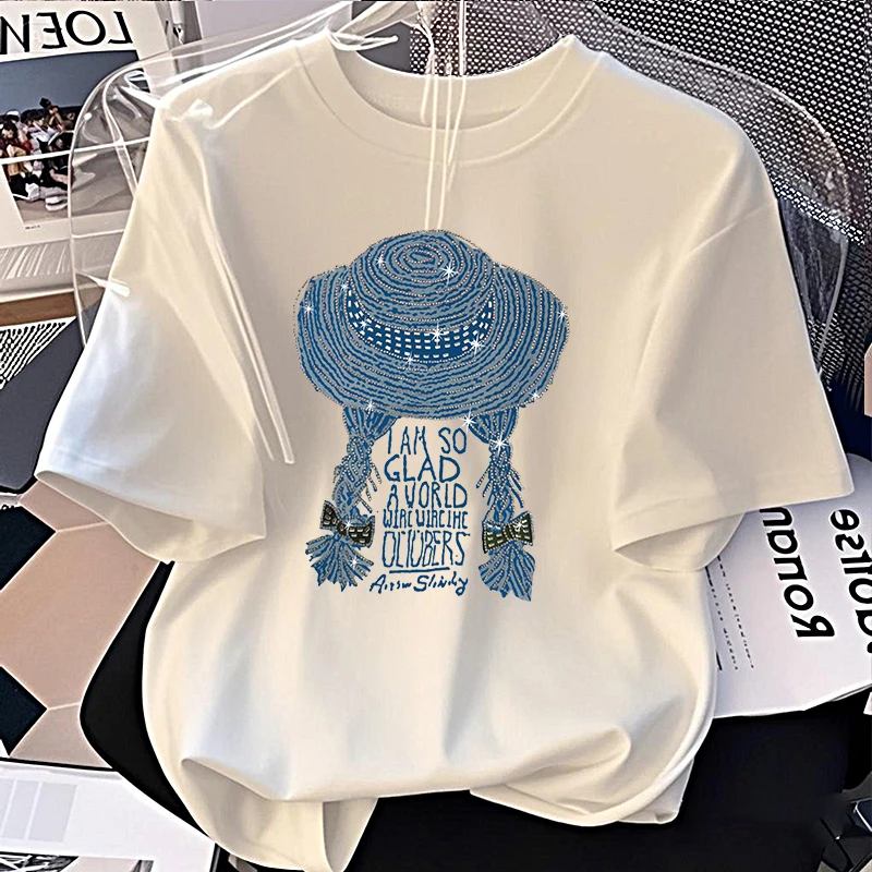 【6-3最新】2025纯棉男女同款纯棉T恤短袖t恤男女夏季ins潮宽松印花