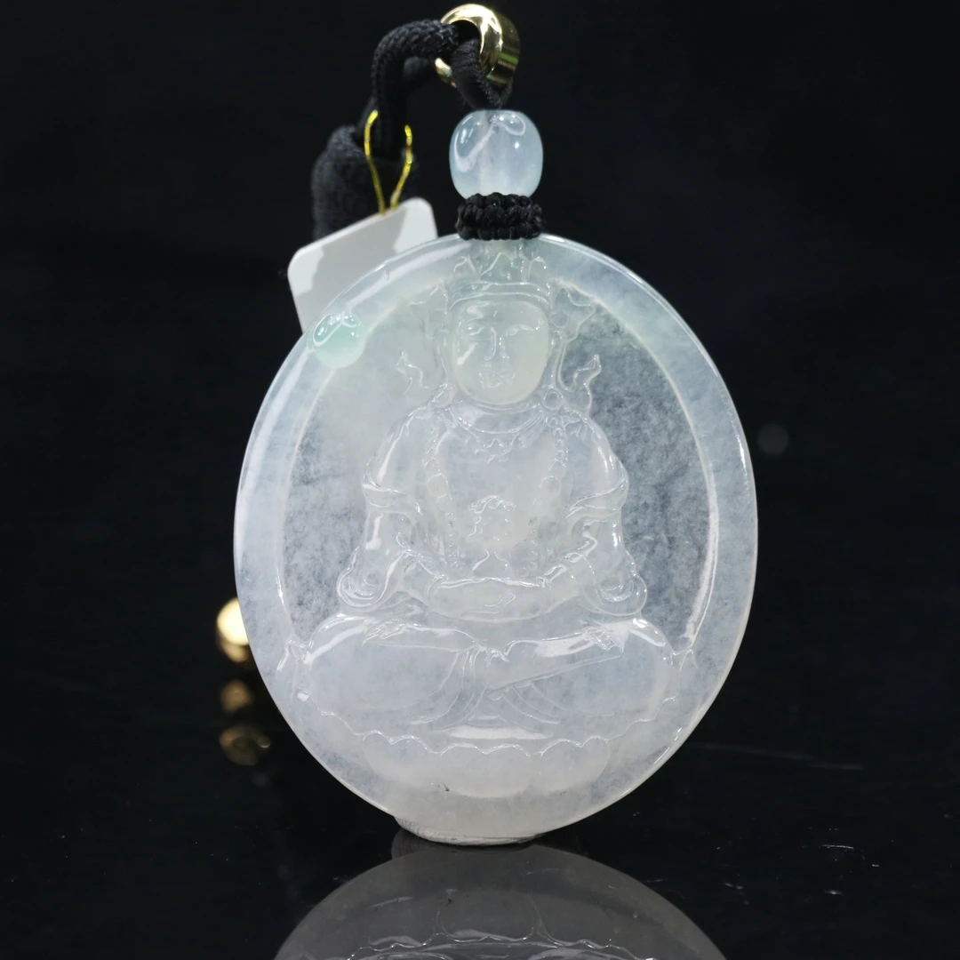 FC25天然缅甸翡翠A货冰度母牌/300929/保利厦门拍卖