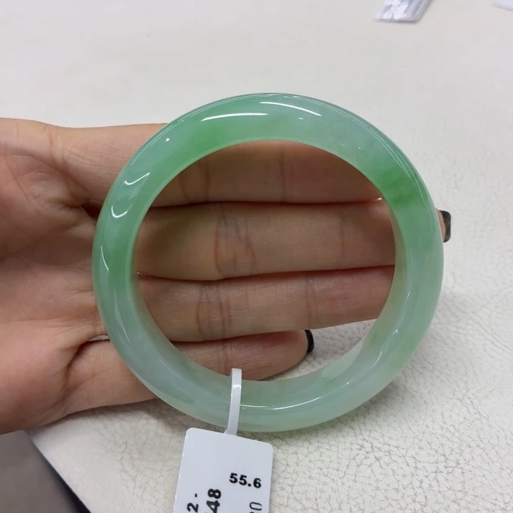 翡翠未镶嵌手镯缅甸翡翠手镯53.3