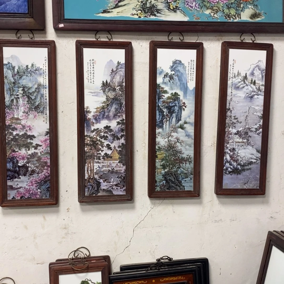 瓷80*28*4景德镇瓷板画柴窑烧制