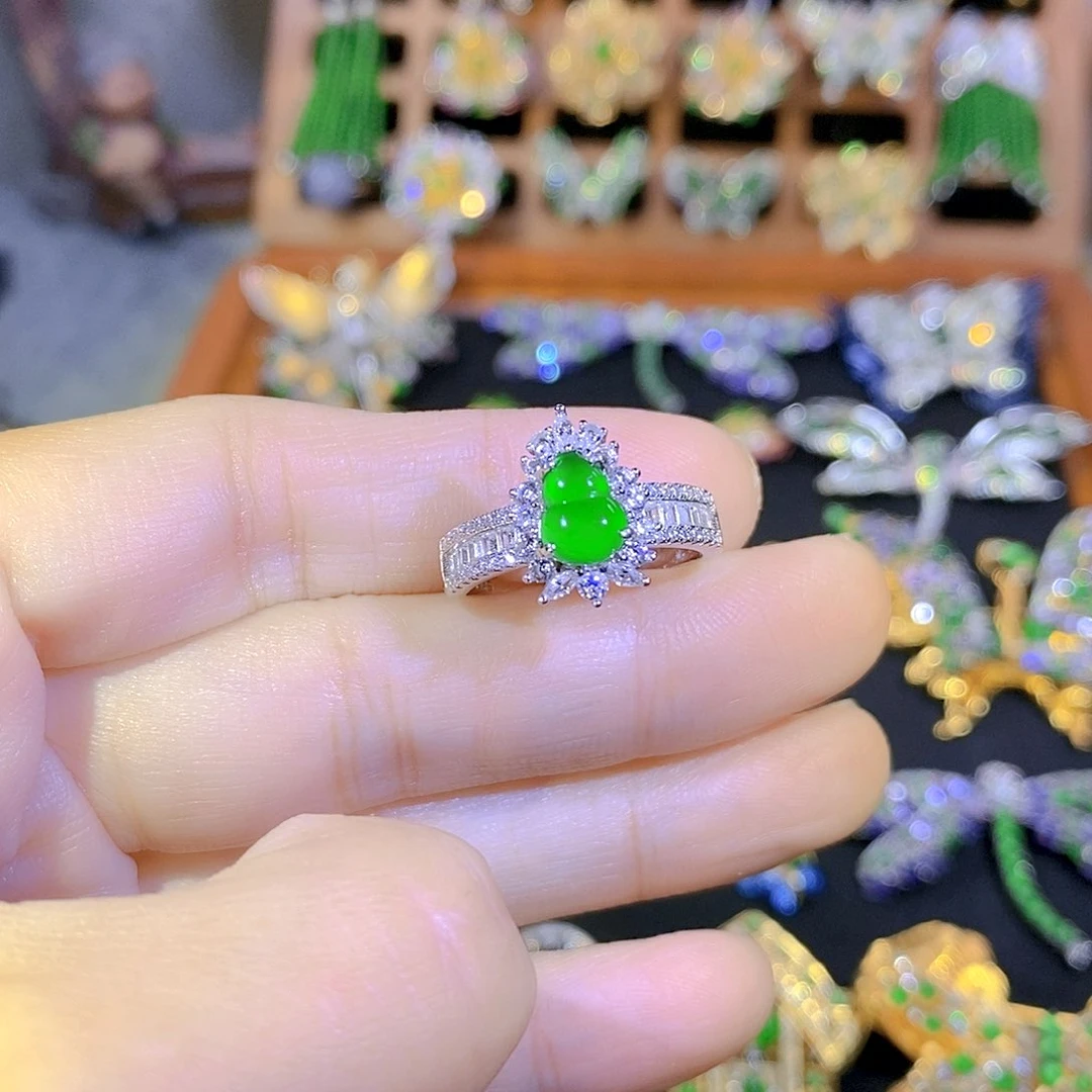 吊坠(不含链)银S925镶嵌翡翠