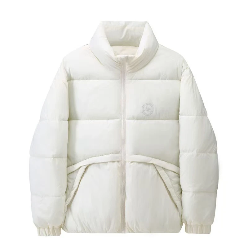 A001~实拍2024新款充气棉弹力纯色棉服冬季保暖加厚抽绳