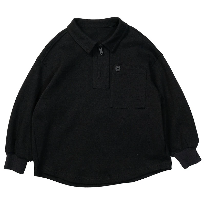 Y7480男童卫衣春装纯色中大童上衣韩版男孩外套潮酷儿童polo衫