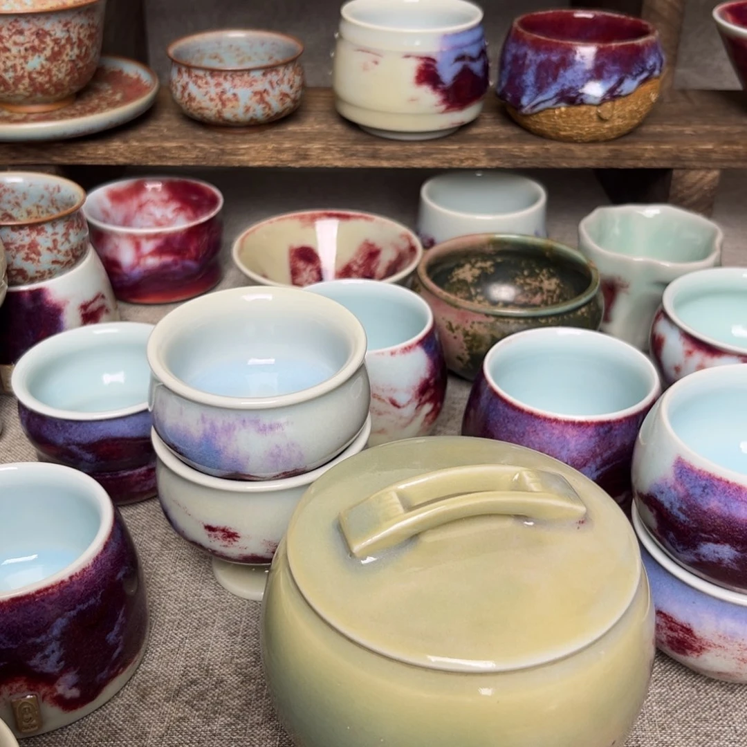 争***修钧瓷手工制作烧制的