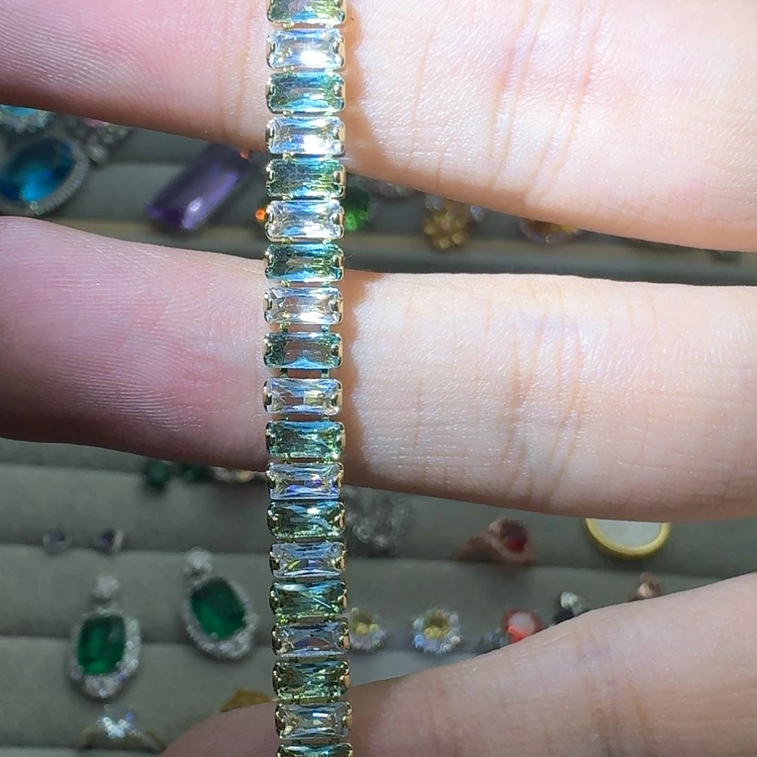 绿水晶戒指银S925镶嵌