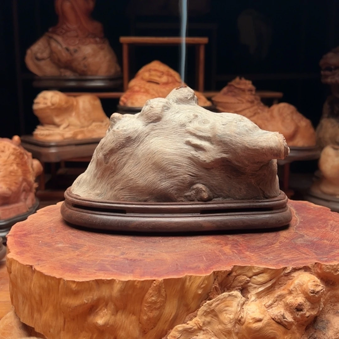 荔枝木荔枝木灰皮老料香炉摆件88