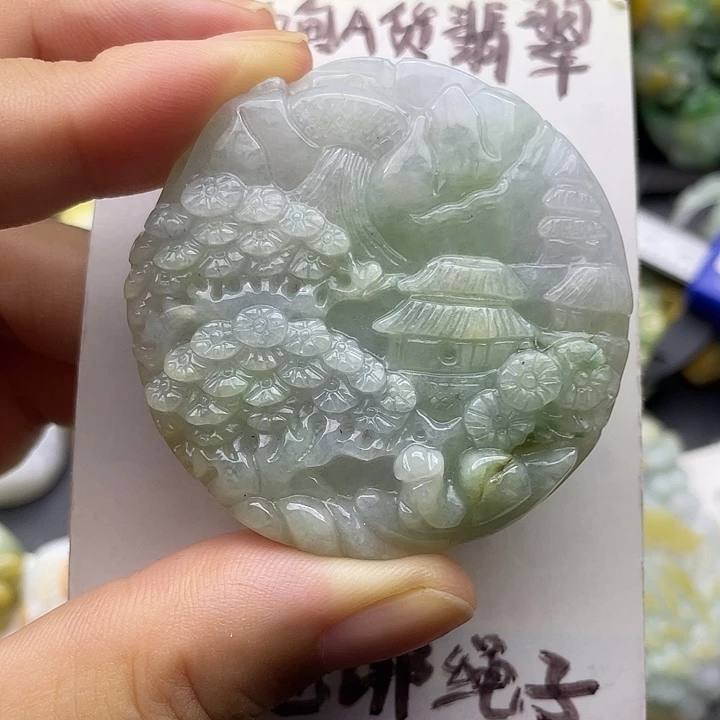 颈饰未镶嵌翡翠天然翡翠