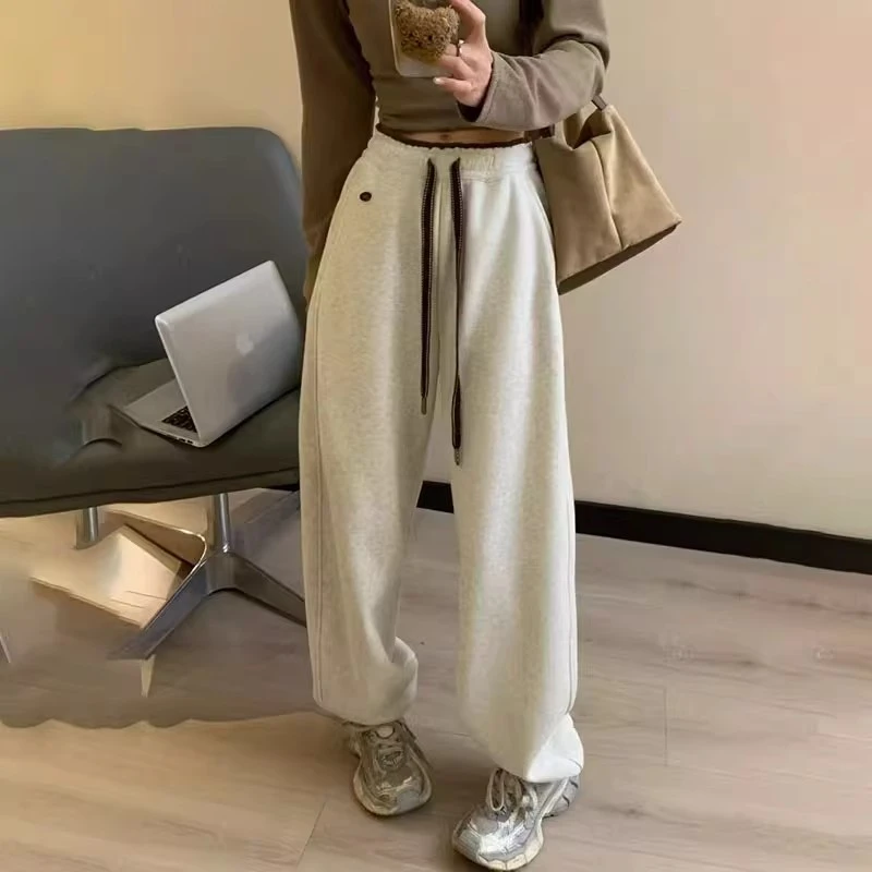 【春季新款】韩版原单韩系e鸡蛋家休闲裤女宽松显瘦撞腰休闲束脚裤