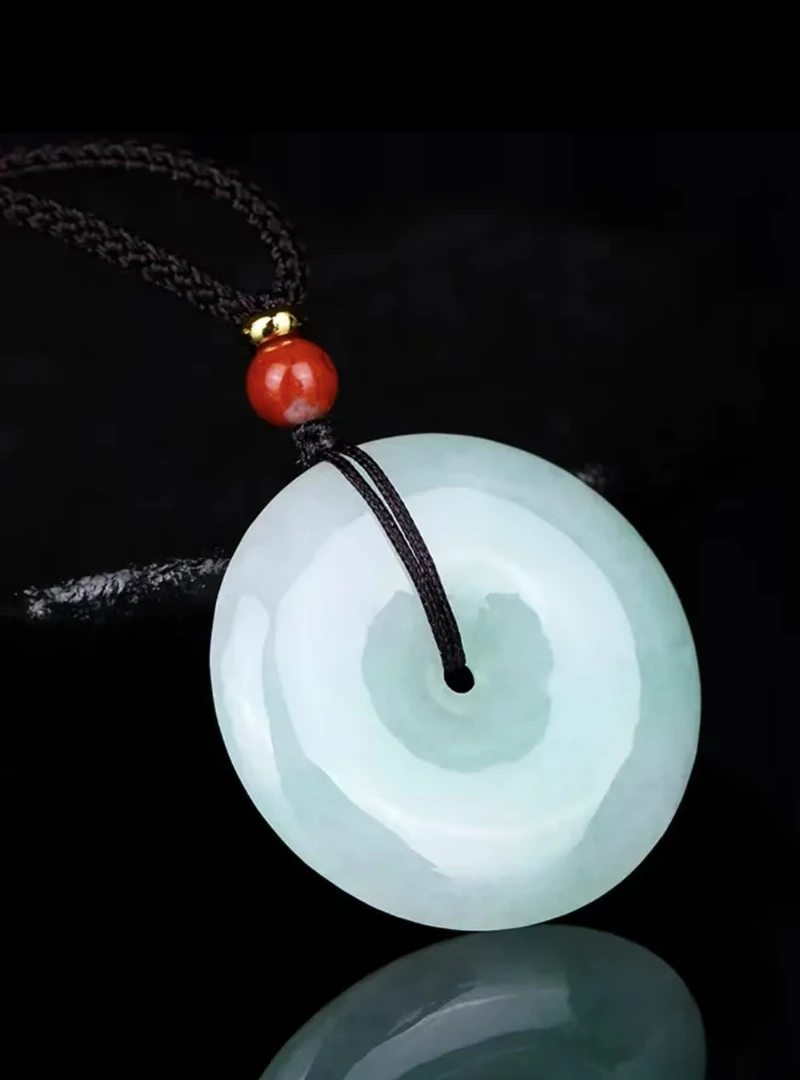 天然翡翠平安扣多样性发货百搭平安无事妈妈项坠白色素款精美情侣