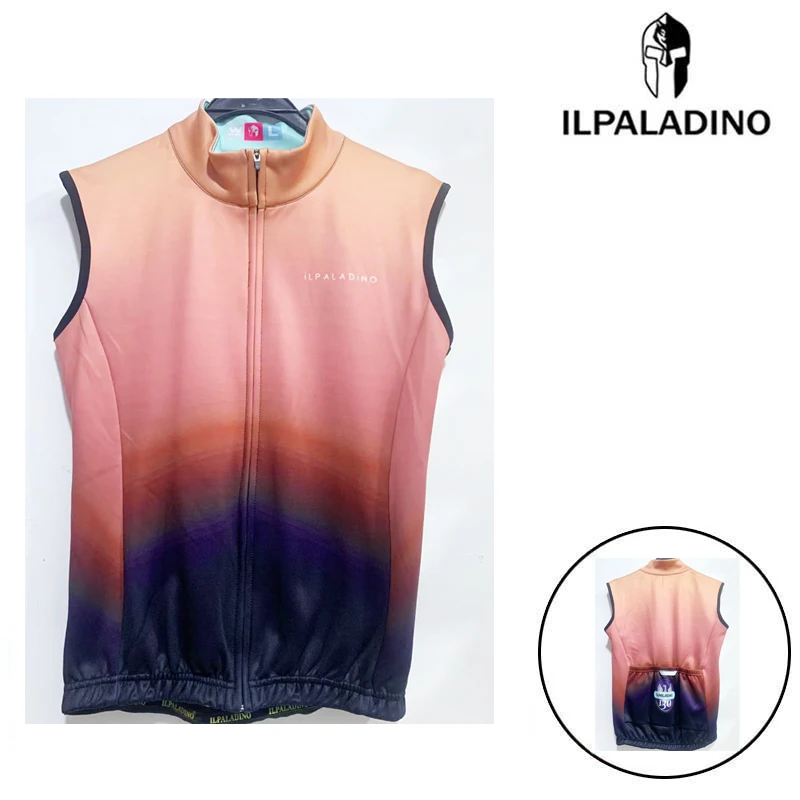 SQ 139 【藕粉渐变抓绒马甲女士】ILPALADINO骑行服无袖春秋冬
