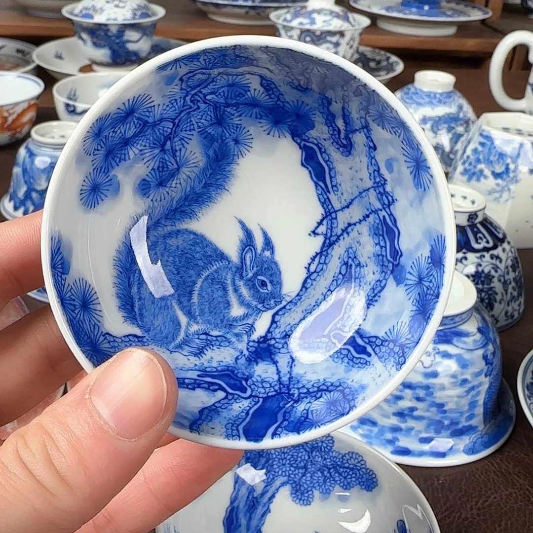 杯青花釉下陶月楼主人杯