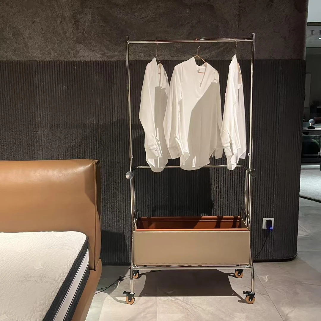 MAX BUY/卖思买挂衣架落地卧室内家用衣服不锈钢中古意式转角架子