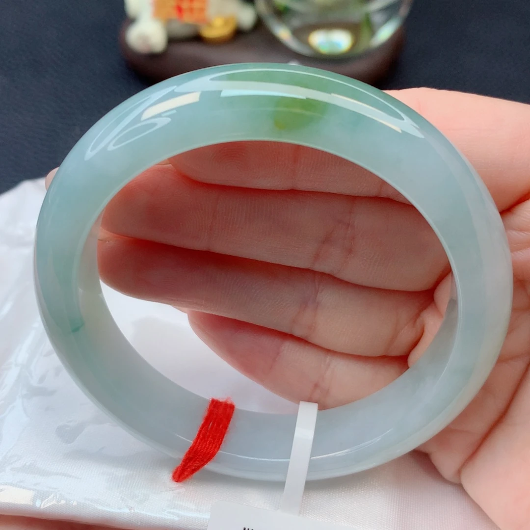 翡翠未镶嵌手镯56-57胶润黄翡