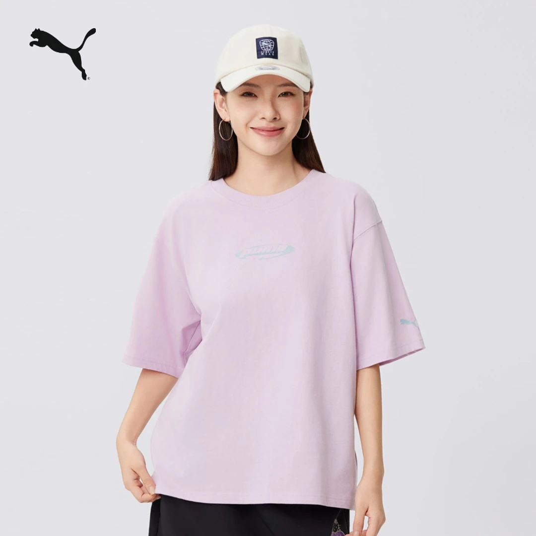 PUMA彪马运动休闲宽松短袖T恤男女印花上衣 633853